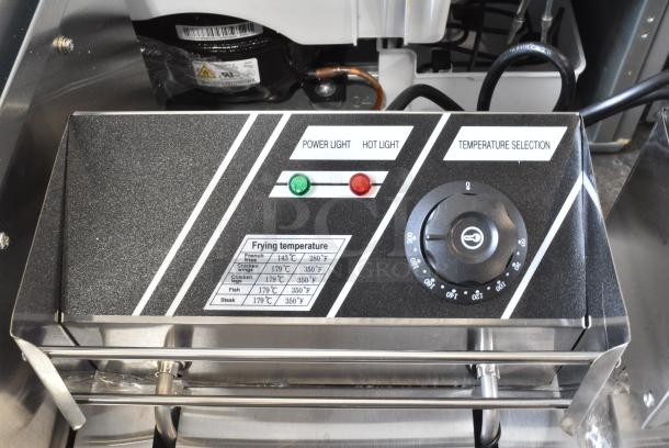 BRAND NEW SCRATCH AND DENT! 2024 EF-82 Stainless Steel Countertop Electric Powered 2 Bay Fryer w/ 2 Metal Fry Baskets and 2 Lids. 110 Volts, 1 Phase. - Image 3 of 7