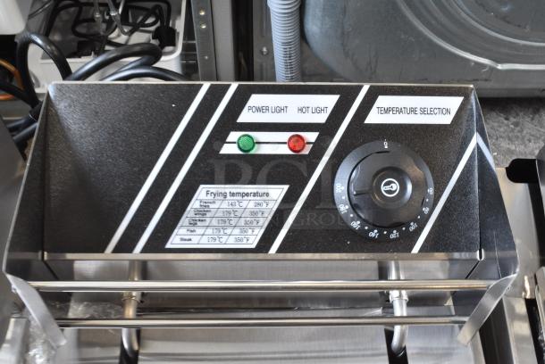 BRAND NEW SCRATCH AND DENT! 2024 EF-82 Stainless Steel Countertop Electric Powered 2 Bay Fryer w/ 2 Metal Fry Baskets and 2 Lids. 110 Volts, 1 Phase. - Image 4 of 7
