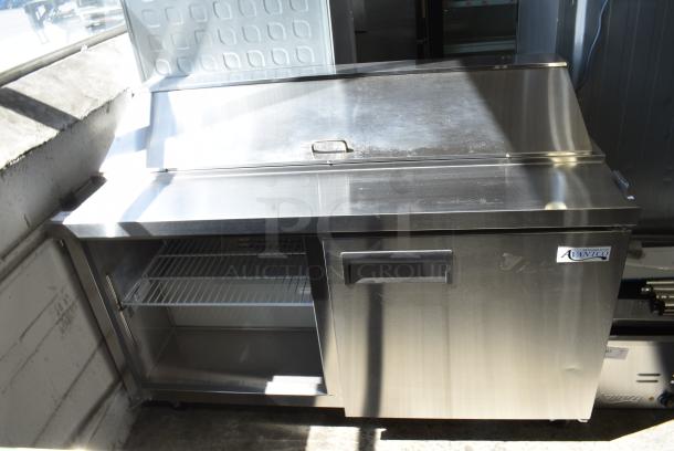BRAND NEW SCRATCH AND DENT! 2024 Avantco 178APT61HC Stainless Steel Commercial Sandwich Salad Prep Table Bain Marie Mega Top on Commercial Casters. Missing Door. 115 Volts, 1 Phase. Tested and Working! - Image 2 of 13