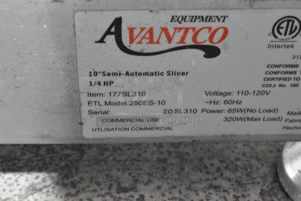 Avantco 177SL310 Metal Commercial Countertop Meat Slicer w/ Blade Sharpener. 115 Volts, 1 Phase. Tested and Working! - Image 7 of 8