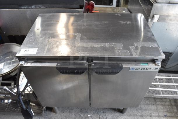 Beverage Air UCR34HC-104 Stainless Steel Commercial 2 Door Undercounter Cooler. 115 Volts, 1 Phase. Tested and Working! - Image 1 of 9