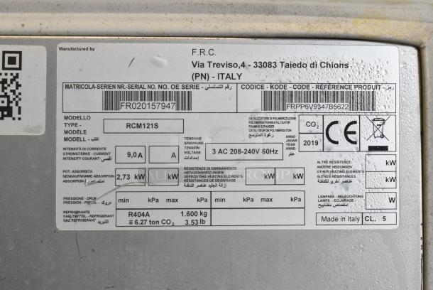 2019 Piper Products RCM121S Stainless Steel Commercial Blast Chiller on Commercial Casters. 208-240 Volts. - Image 7 of 8