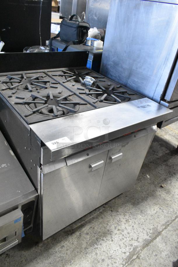 Vulcan GH45S Stainless Steel Commercial Natural Gas Powered 4 Burner Range on Commercial Casters. 120,000 BTU. - Image 2 of 10