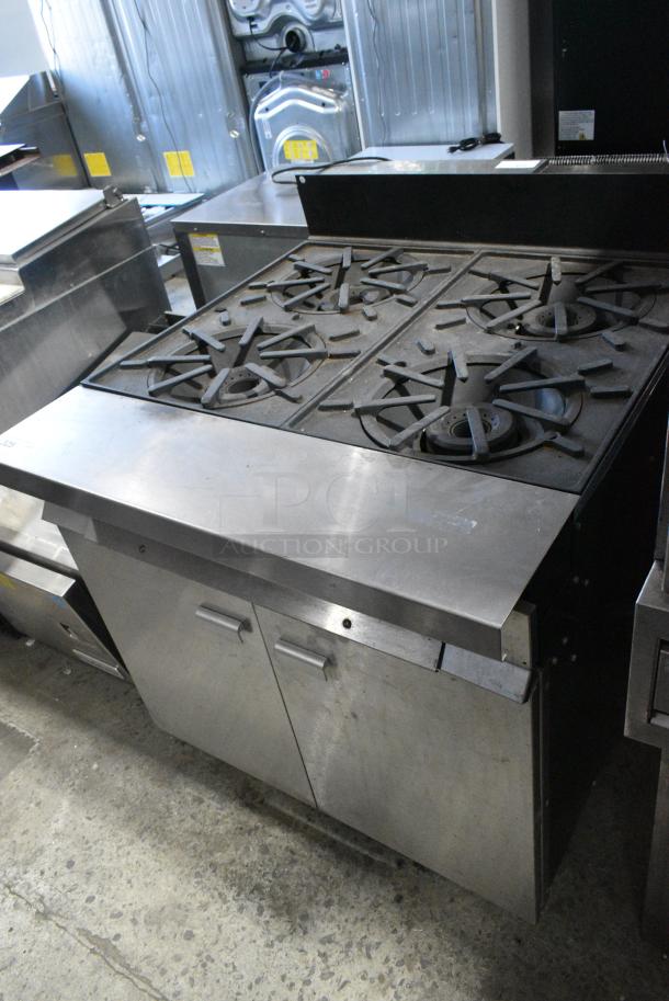 Vulcan GH45S Stainless Steel Commercial Natural Gas Powered 4 Burner Range on Commercial Casters. 120,000 BTU. - Image 5 of 10