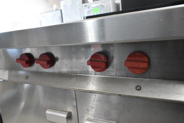 Vulcan GH45S Stainless Steel Commercial Natural Gas Powered 4 Burner Range on Commercial Casters. 120,000 BTU. - Image 6 of 10