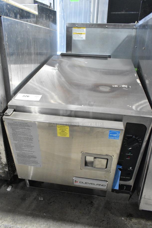 BRAND NEW SCRATCH AND DENT! 2022 Cleveland 22CGT3.1 Stainless Steel Commercial Countertop Natural Gas Powered Single Deck Steam Cabinet. - Image 2 of 7