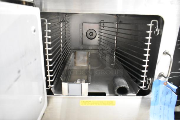 BRAND NEW SCRATCH AND DENT! 2022 Cleveland 22CGT3.1 Stainless Steel Commercial Countertop Natural Gas Powered Single Deck Steam Cabinet. - Image 6 of 7