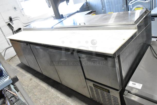 Continental CPA118 Stainless Steel Commercial Pizza Prep Table w/ Stainless Steel Drop In Bins. 115 Volts, 1 Phase. Tested and Working! - Image 1 of 16