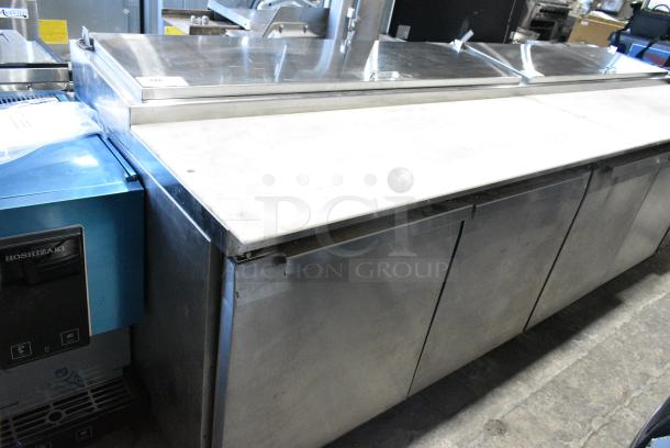 Continental CPA118 Stainless Steel Commercial Pizza Prep Table w/ Stainless Steel Drop In Bins. 115 Volts, 1 Phase. Tested and Working! - Image 2 of 16
