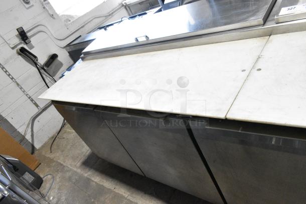 Continental CPA118 Stainless Steel Commercial Pizza Prep Table w/ Stainless Steel Drop In Bins. 115 Volts, 1 Phase. Tested and Working! - Image 3 of 16