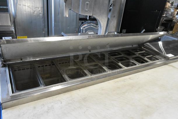 Continental CPA118 Stainless Steel Commercial Pizza Prep Table w/ Stainless Steel Drop In Bins. 115 Volts, 1 Phase. Tested and Working! - Image 4 of 16