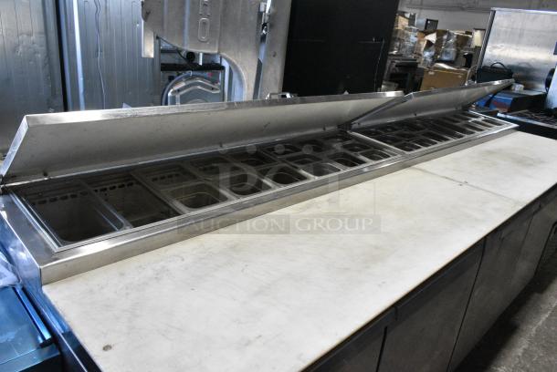 Continental CPA118 Stainless Steel Commercial Pizza Prep Table w/ Stainless Steel Drop In Bins. 115 Volts, 1 Phase. Tested and Working! - Image 15 of 16