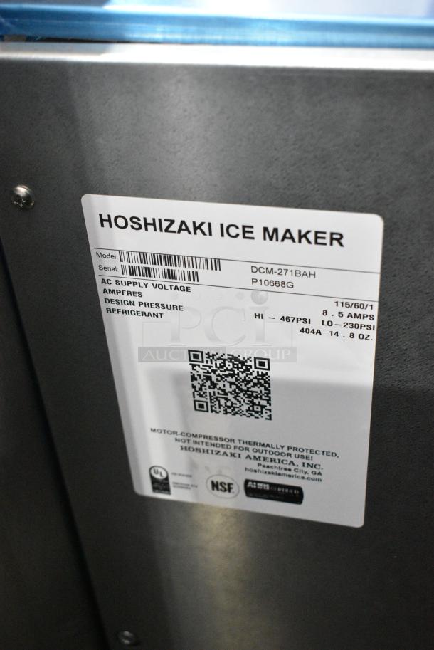 BRAND NEW SCRATCH AND DENT! 2024 Hoshizaki DCM-271BAH Stainless Steel Commercial Ice Maker and Water Dispenser - 10 lb. Storage. 115 Volts, 1 Phase. - Image 7 of 7
