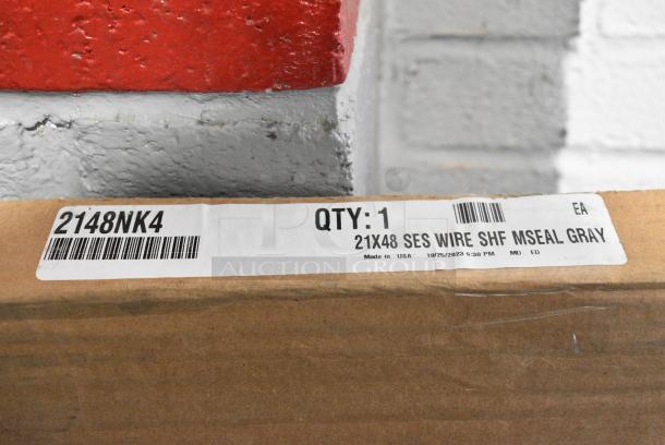 BRAND NEW SCRATCH AND DENT! Metro 2148NK4 21x48 Metroseal Gray Wire Shelf - Image 2 of 2
