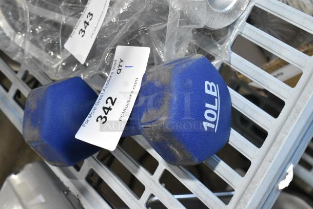 Blue 10 Pound Dumbbell. - Image 2 of 4