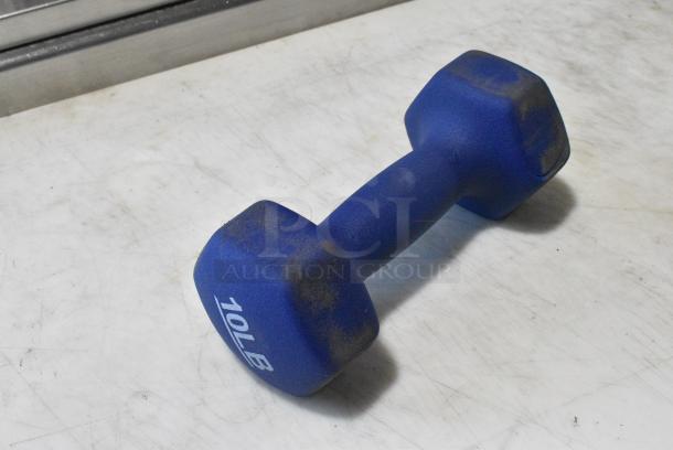 Blue 10 Pound Dumbbell. - Image 3 of 4