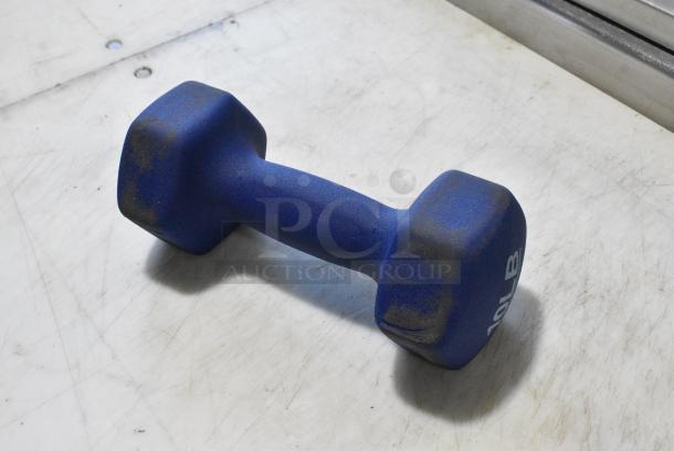 Blue 10 Pound Dumbbell. - Image 4 of 4