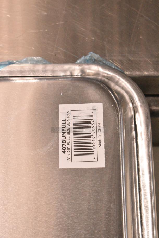 12 BRAND NEW SCRATCH AND DENT! Choice 407BUNFULL Full Size 18" x 26" 19 Gauge Wire in Rim Aluminum Bun Pan / Sheet Pan. 12 Times Your Bid! - Image 6 of 6