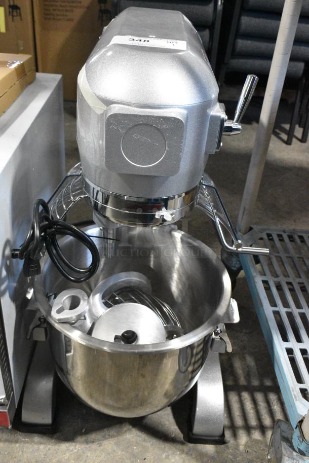 BRAND NEW SCRATCH AND DENT! 2024 Mainstreet 541CMIX20 Metal Commercial Countertop 20 Quart Planetary Dough Mixer w/ Stainless Steel Mixing Bowl, Bowl Guard, Dough Hook, Paddle and Whisk Attachments. 120 Volts, 1 Phase. Tested and Working! - Image 2 of 7