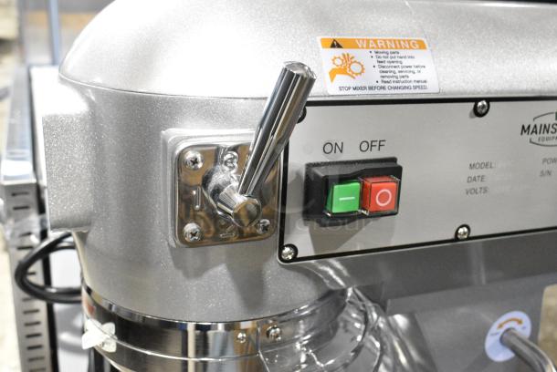 BRAND NEW SCRATCH AND DENT! 2024 Mainstreet 541CMIX20 Metal Commercial Countertop 20 Quart Planetary Dough Mixer w/ Stainless Steel Mixing Bowl, Bowl Guard, Dough Hook, Paddle and Whisk Attachments. 120 Volts, 1 Phase. Tested and Working! - Image 4 of 7