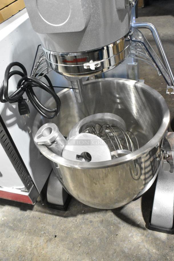 BRAND NEW SCRATCH AND DENT! 2024 Mainstreet 541CMIX20 Metal Commercial Countertop 20 Quart Planetary Dough Mixer w/ Stainless Steel Mixing Bowl, Bowl Guard, Dough Hook, Paddle and Whisk Attachments. 120 Volts, 1 Phase. Tested and Working! - Image 5 of 7