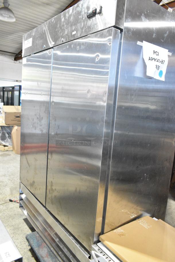BRAND NEW SCRATCH AND DENT! 2025 Mainstreet 829BMR49R Stainless Steel Commercial 2 Door Reach In Cooler. 115 Volts, 1 Phase. Tested and Working! - Image 3 of 11