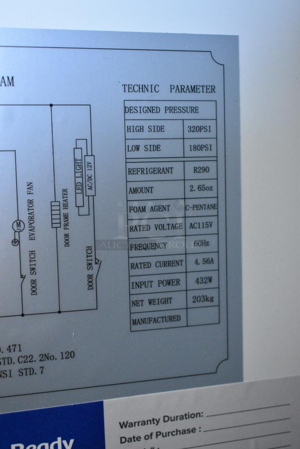 BRAND NEW SCRATCH AND DENT! 2025 Mainstreet 829BMR49R Stainless Steel Commercial 2 Door Reach In Cooler. 115 Volts, 1 Phase. Tested and Working! - Image 8 of 11