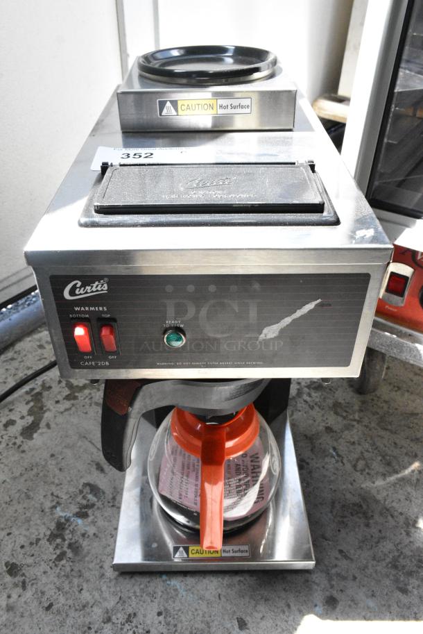 BRAND NEW SCRATCH AND DENT! Curtis SCCAFE2DB10A000 Stainless Steel Commercial 2 Burner Coffee Machine w/ Coffee Pot and Poly Brew Basket. 120 Volts, 1 Phase. - Image 1 of 7