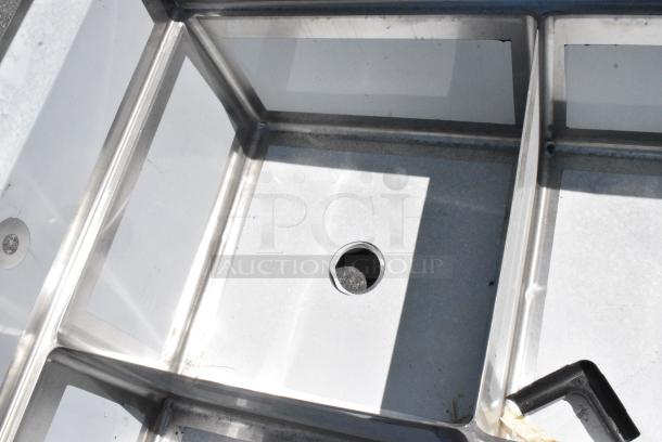 BRAND NEW SCRATCH AND DENT1`Regency 600S3242424C Stainless Steel 3 Bay L Shaped Sink w/ Dual Drain Boards. No Legs. - Image 4 of 7