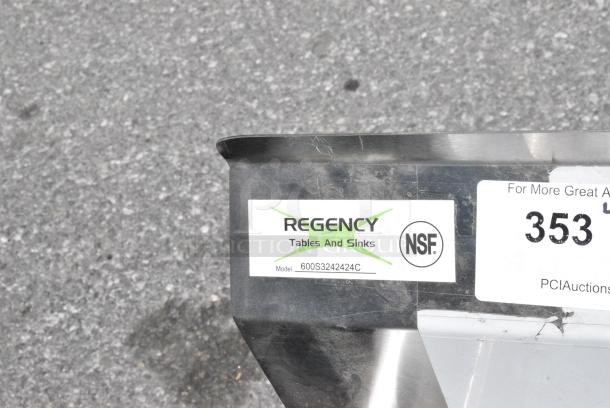 BRAND NEW SCRATCH AND DENT1`Regency 600S3242424C Stainless Steel 3 Bay L Shaped Sink w/ Dual Drain Boards. No Legs. - Image 7 of 7