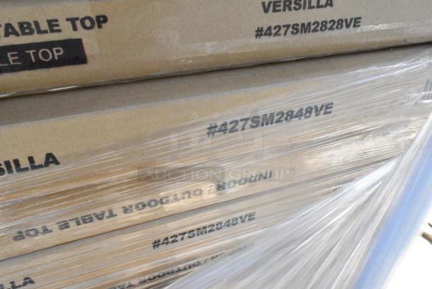 27 BRAND NEW SCRATCH AND DENT! Items Including 427SM2848VE Lancaster Table & Seating Excalibur 28" x 48" Rectangular Table Top with Smooth Versilla Finish, 428SM2828VE Lancaster Table & Seating Excalibur Square Table Top with Smooth Versilla Finish, 600T2448G Regency 24" x 48" 18-Gauge 304 Stainless Steel Commercial Work Table with Galvanized Legs and Undershelf, 3493048ANTWA Lancaster Table & Seating Industrial 30" x 48" Solid Wood Live Edge Table Top with Rustic Walnut Finish, 109APR1820L Regency 20 Pan End Load Bun / Sheet Pan Rack with Non-Marking Casters - Unassembled, 465C1824K54 Steelton 18" x 24" NSF Chrome 4-Shelf Kit with 54" Posts. 27 Times Your Bid! May Be Missing Pieces. - Image 2 of 10