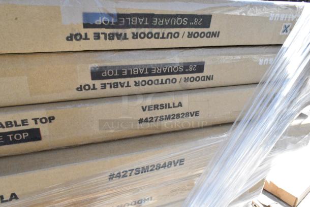 27 BRAND NEW SCRATCH AND DENT! Items Including 427SM2848VE Lancaster Table & Seating Excalibur 28" x 48" Rectangular Table Top with Smooth Versilla Finish, 428SM2828VE Lancaster Table & Seating Excalibur Square Table Top with Smooth Versilla Finish, 600T2448G Regency 24" x 48" 18-Gauge 304 Stainless Steel Commercial Work Table with Galvanized Legs and Undershelf, 3493048ANTWA Lancaster Table & Seating Industrial 30" x 48" Solid Wood Live Edge Table Top with Rustic Walnut Finish, 109APR1820L Regency 20 Pan End Load Bun / Sheet Pan Rack with Non-Marking Casters - Unassembled, 465C1824K54 Steelton 18" x 24" NSF Chrome 4-Shelf Kit with 54" Posts. 27 Times Your Bid! May Be Missing Pieces. - Image 3 of 10