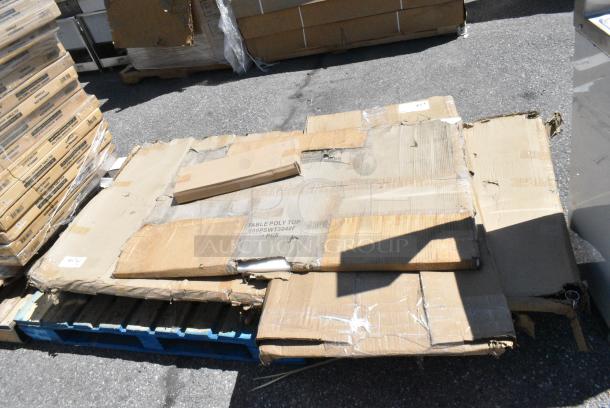6 BRAND NEW SCRATCH AND DENT! Items Including 600PSWT3048F Regency 30" x 48" Poly Table Top for 30" x 48" Poly Top Table without Backsplash, 600T3072G Regency 30" x 72" 18-Gauge 304 Stainless Steel Commercial Work Table with Galvanized Legs and Undershelf, 460EC3672 Regency 36" x 72" NSF Chrome Wire Shelf. 6 Times Your Bid! May Be Missing Pieces. - Image 2 of 6
