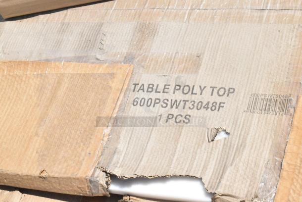 6 BRAND NEW SCRATCH AND DENT! Items Including 600PSWT3048F Regency 30" x 48" Poly Table Top for 30" x 48" Poly Top Table without Backsplash, 600T3072G Regency 30" x 72" 18-Gauge 304 Stainless Steel Commercial Work Table with Galvanized Legs and Undershelf, 460EC3672 Regency 36" x 72" NSF Chrome Wire Shelf. 6 Times Your Bid! May Be Missing Pieces. - Image 3 of 6