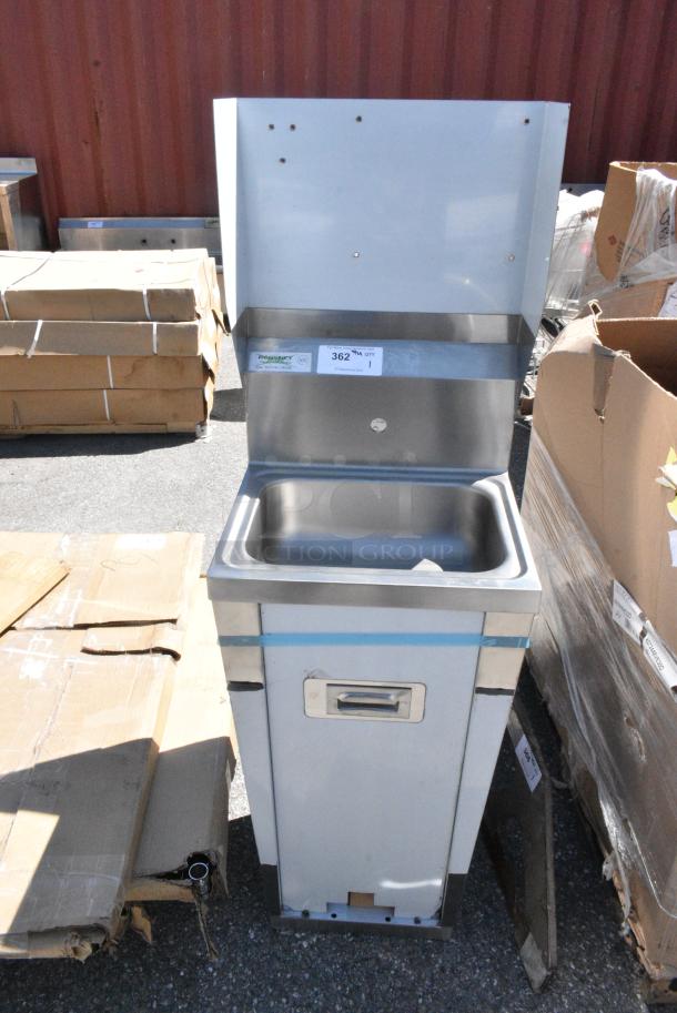 BRAND NEW SCRATCH AND DENT! Regency 600HS17FPB Stainless Steel Hands Free Hand Sink with Pedestal Base. - Image 1 of 5