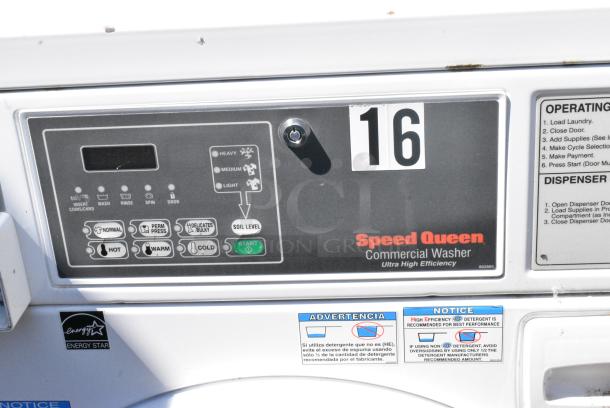 2 Alliance Speed Queen SFNLCFSP111TW01 Coin Operated Front Load Washer. 2 Times Your Bid! - Image 3 of 6