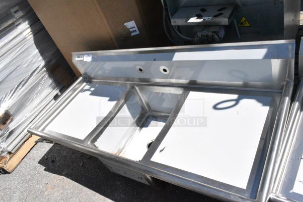 BRAND NEW SCRATCH AND DENT! Regency 600S11723224 Stainless Steel Single Bay Sink w/ Dual Drain Boards. No Legs. - Image 2 of 6