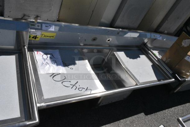 BRAND NEW SCRATCH AND DENT! Regency 600S11723224 Stainless Steel Single Bay Sink w/ Dual Drain Boards. No Legs. - Image 1 of 6
