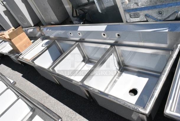 BRAND NEW SCRATCH AND DENT! Regency 600S3242418L Stainless Steel 3 Bay Sink w/ Left Side Drain Board. No Legs. - Image 2 of 7