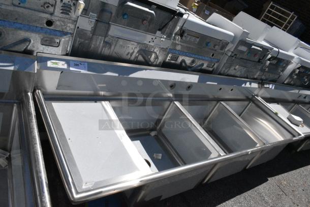 BRAND NEW SCRATCH AND DENT! Regency 600S3242418L Stainless Steel 3 Bay Sink w/ Left Side Drain Board. No Legs. - Image 1 of 7