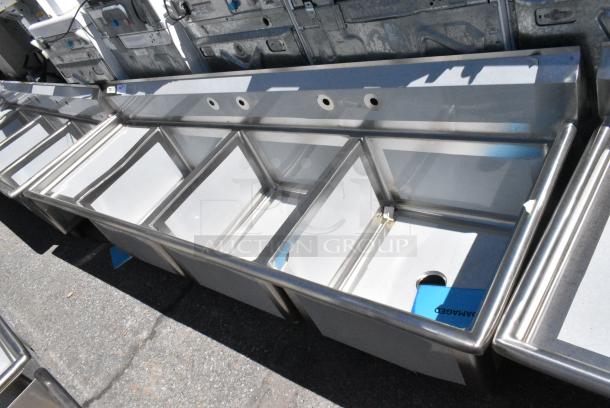 BRAND NEW SCRATCH AND DENT! Regency 600S3242418L Stainless Steel 3 Bay Sink w/ Left Side Drain Board. No Legs. - Image 2 of 7