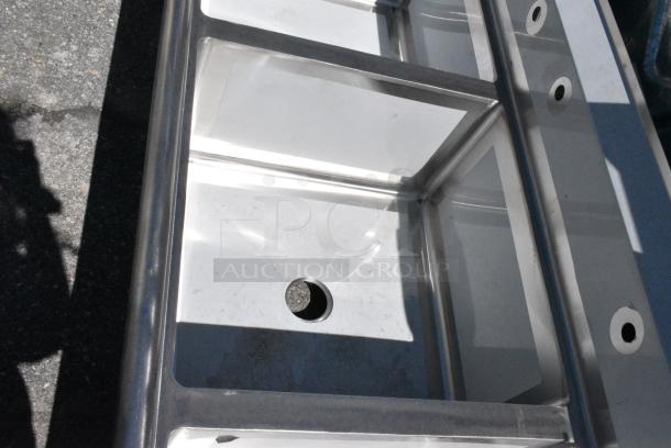 BRAND NEW SCRATCH AND DENT! Regency 600S3242418L Stainless Steel 3 Bay Sink w/ Left Side Drain Board. No Legs. - Image 4 of 7
