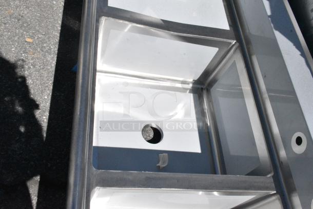 BRAND NEW SCRATCH AND DENT! Regency 600S3242418L Stainless Steel 3 Bay Sink w/ Left Side Drain Board. No Legs. - Image 5 of 7
