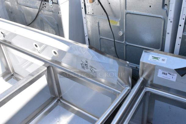 BRAND NEW SCRATCH AND DENT! Regency 600S3242424L Stainless Steel Commercial 3 Bay Sink w/ Left Side Drain Board. No Legs. - Image 3 of 8