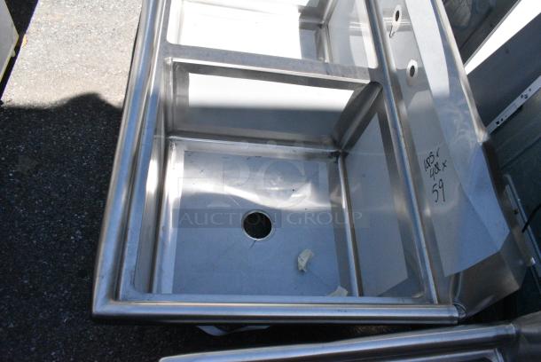 BRAND NEW SCRATCH AND DENT! Regency 600S3242424L Stainless Steel Commercial 3 Bay Sink w/ Left Side Drain Board. No Legs. - Image 4 of 8