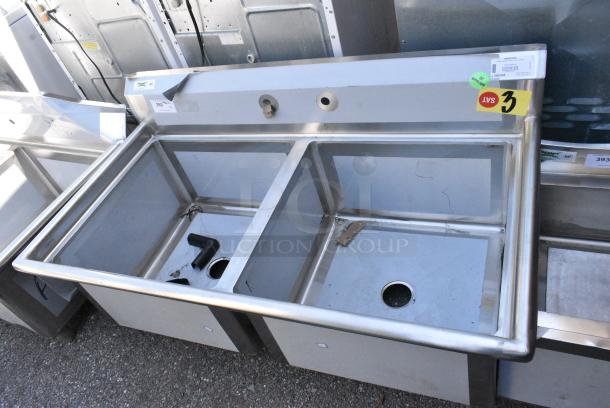 BRAND NEW SCRATCH AND DENT! Regency 600S22424 Stainless Steel Commercial 2 Bay Sink. No Legs. - Image 2 of 5