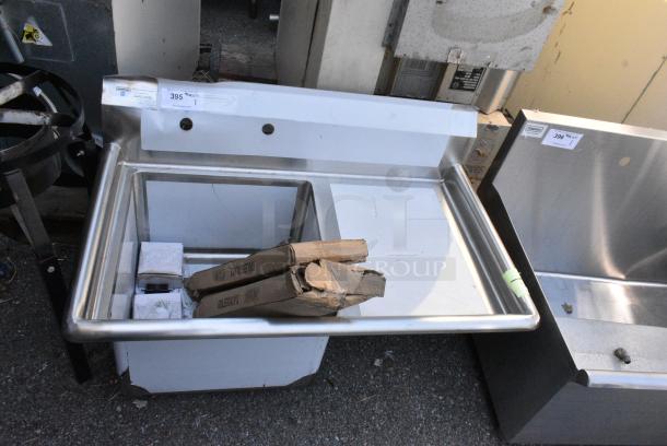 BRAND NEW SCRATCH AND DENT! Steelton 522CS11818R 38 3/4" 18-Gauge Stainless Steel One Compartment Commercial Sink with Right Drainboard - 18" x 18" x 12" Bowl - Image 1 of 5