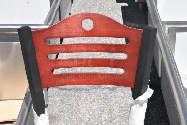4 BRAND NEW SCRATCH AND DENT! Metal Dining Height Chair Frame w/ Wooden Back Rest. 4 Times Your Bid! - Image 3 of 4