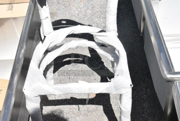 4 BRAND NEW SCRATCH AND DENT! Metal Dining Height Chair Frame w/ Wooden Back Rest. 4 Times Your Bid! - Image 4 of 4