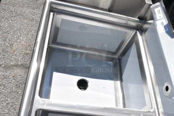 BRAND NEW SCRATCH AND DENT! Regency 600S2242424R Stainless Steel 2 Bay Sink w/ Right Side Drain Board. No Legs. - Image 5 of 6